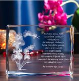 Flower Crystal Engraving Cube for Christmas Gifts