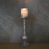 Shabby Chic Vintage Antique Distressed Decorative Glass Candle Holder