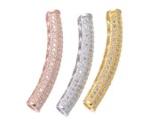 Wholesale CZ Micro Pave Brass Tube Jewelry Fingdings Components