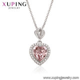 43723 Xuping Wedding Jewelry Heart Shape Crystals From Swarovski White Gold Necklace Bridge