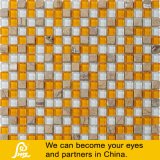 Crystal Glass Mosaic Tile Mix with Stone Orange and White