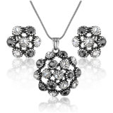 New Design Black Stone Earring Necklace Fashion Jewelry Set