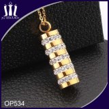 High Quality Gold Cylindrical Women Crystal Pendant