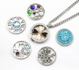 Fashion 316L Stainless Steel Living Locket Necklace with Interchangeable Coines