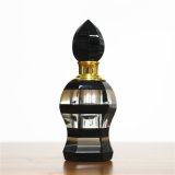 Black and Clear White Crystal Galss Perfume Bottle Factory with Black Cap