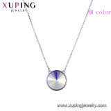 43599 Xuping Simple Shape Gold Plated Crystals From Swarovski Round Diamond Pendant Necklace