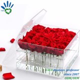 Acrylic Flower Packaging Box with Drawer, Clear Acrylic Rose Box, Clear Acrylic Flower Display Container