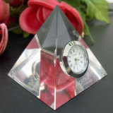 Pyramid Blank Crystal Clock Paperweight Collection