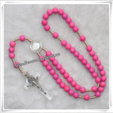 Plastic Rubber Matter Beads Rosary, Knoted Rosary (IO-cr302)