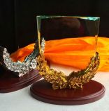Clear Glass Trophy Award with Resin Base