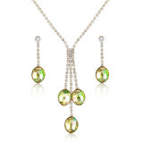 Latest Bijoux Fashion Accessory Alloy imitation Jewellery Crystal Jewelry Set