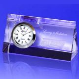 Glass Crystal Prism Crystal Clock with Logo