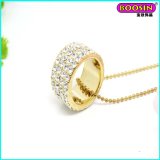 Custom Fashion 18k Gold Rhinestones Ring Pendant Necklace Jewelry