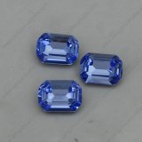 Fancy Blue Glass Stone Point Foiling Back Crystal Gem Octagon