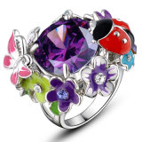 Imitation Jewelry Enamel Colorful Rhinestone Crystal Ring