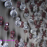 Violet Crystal Glass Bead Line Curtain Without Track