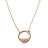 Women Jewelry Fashion 18k Rose Gold Plated Diamond Necklace