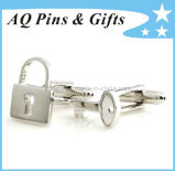 Cuff Links with Lock and Key Shape