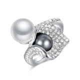 Black and White Pearl Imitation Jewelry Factory Wholesale Accessory Fashion Ring