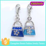 European Fashion Silver Jewelry Crystal Bag Charm Wholesale