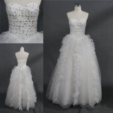 Custom Crystal Beading Ruffle Ball Gown Bridal Wedding Dresses 2018