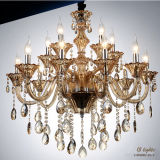 15-Lights Similar Gold Modern Crystal Chandelier Lamp Lighting, 15 X E14 Maximum 40 W Bulb Diameter 80 Cm Cognac Crystal Drops