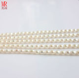 6-7mm White Rice Shape Freshwater Pearl Strands
