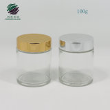 Cosmetic Packaging 100g Clear Glass Cream Jar with Metal Lids