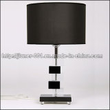 Black Modern Crystal Table Lamp Lighting with Fabric Shade