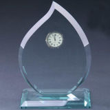 Jade Glass Trophy Award Clock