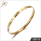 Two Faceted Inlay Zircon Lady Bangle