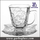High Quality Glass Tea Cup & Saucer Set (TZ-GB09D1305LB)