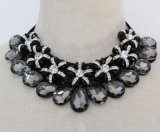 Women Fashion Costume Jewelry Beaded Crystal Chunky Choker Necklace (JE0149)
