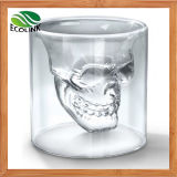 Hot Sale Crystal Double Wall Glass Skull Cup 75ml
