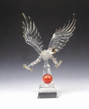 Home Decoartion K9 Crystal Glass Animal Figure Transparent Eagle