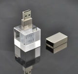 3D Crystal Glass LED USB Flash Drive Unique Memory Disk