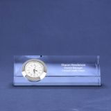 Small Silver Accent Crystal Award Clock (#78237)