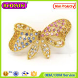 2016 New Fashion Gold Plated Brooch Crystal Bow Pin