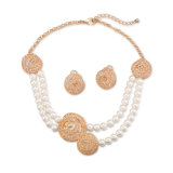 Fashion Bead Pearl Alloy Earring and Necklace Artificial Jewelry Set