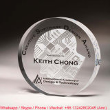 Round Shape Customize Clear Office Gift Crystal Souvenir
