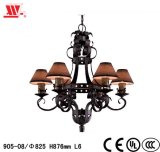 Metal Art Chandelier with Fabric Shades 905-08