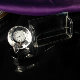 Crystal Blank Gift High Quality Art Crystal Desk Clock Glass Clock