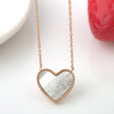 Stainless Steel Ladies Jewelry Fashion White Shell Heart Pendant Necklace
