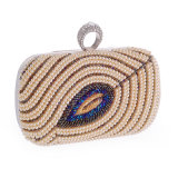 High Quality Newest Fashion Beaded Diamond Ring Women Clutch Handbag