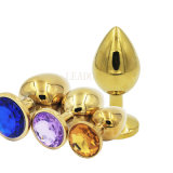 Mini Size Gold Metal Crystal Jewelry Anal Butt Plug, Anal Hole Sex Toys Stopper 70X28mm Adult Sex Toys Products