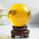 Yellow Transparent Decorative K9 Crystal Transparent Glass Ball