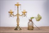 Antique Color Glass Candle Holder for Wedding Decoration with Three Poster