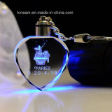LED Heart-Shape Fashion Crystal Glass Key Chain Gift