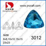 Pujiang Manufacturer Pointed Plated Silver Cut Faceted Triangle Aquamarine Crystal Glass Beads