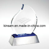 Blue Rising Optical K9 Crystal Glass Trophy Craft